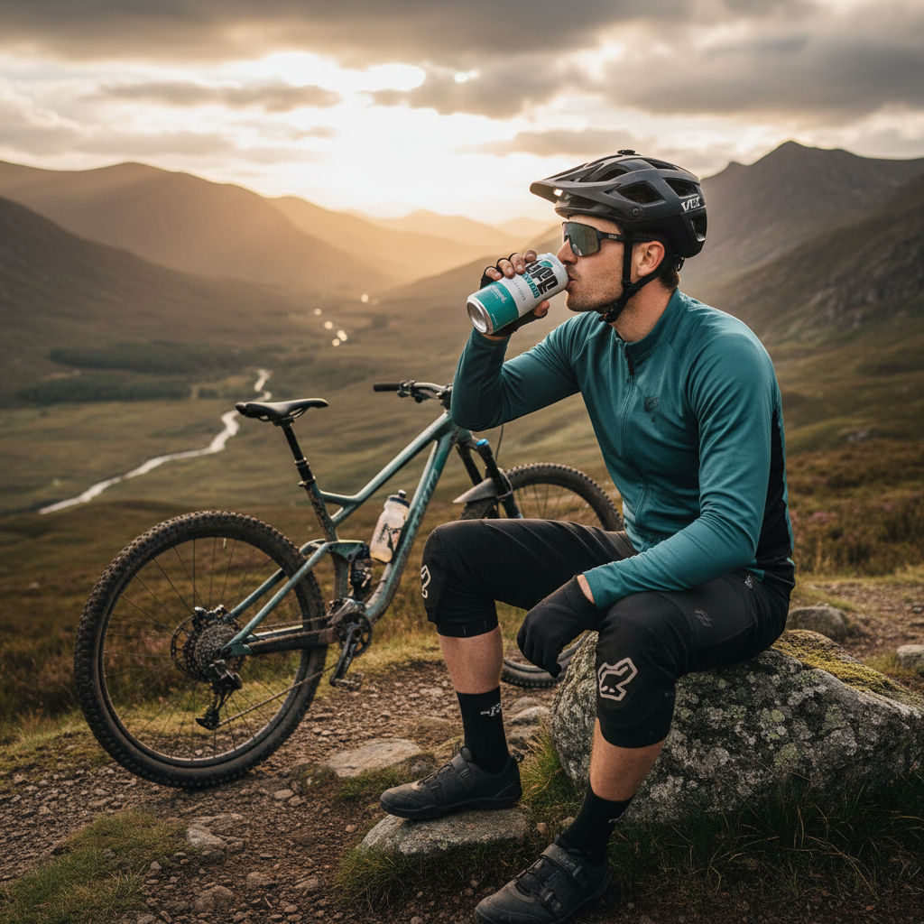 Life Blood The Original Kombucha mountain biker close-up